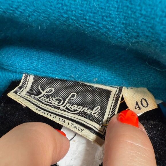 Luisa Spagnoli vintage teal wool knee length dress - Picture 8 of 9